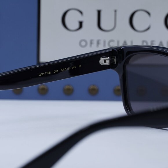 Gucci GG1716S 001 Square Sunglasses - Black/Grey - Picture 7 of 10